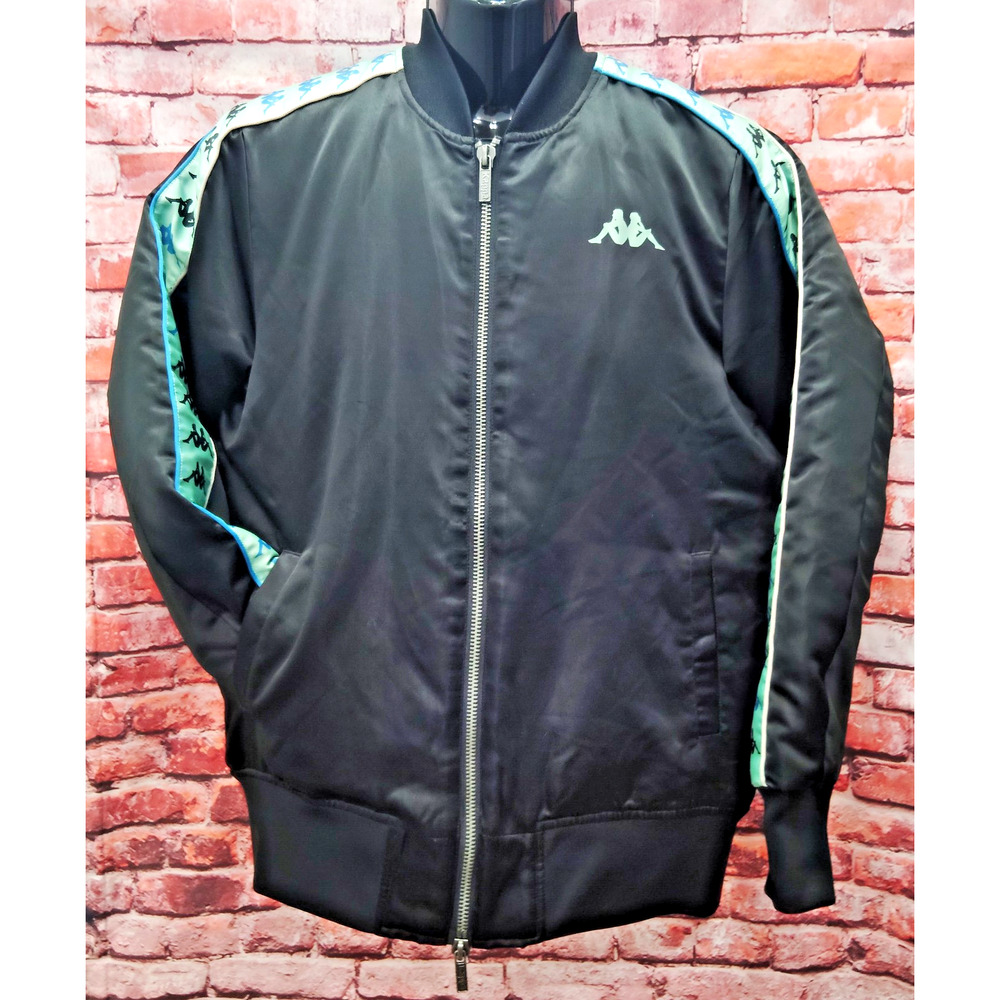222 Banda Olympic Black Smoke & Green Sage Kappa Bomber Jacket